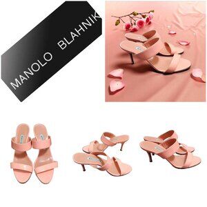 Manolo Blahnik Coral High Heel Shoes Sleek Design Size 36 Made In Italy